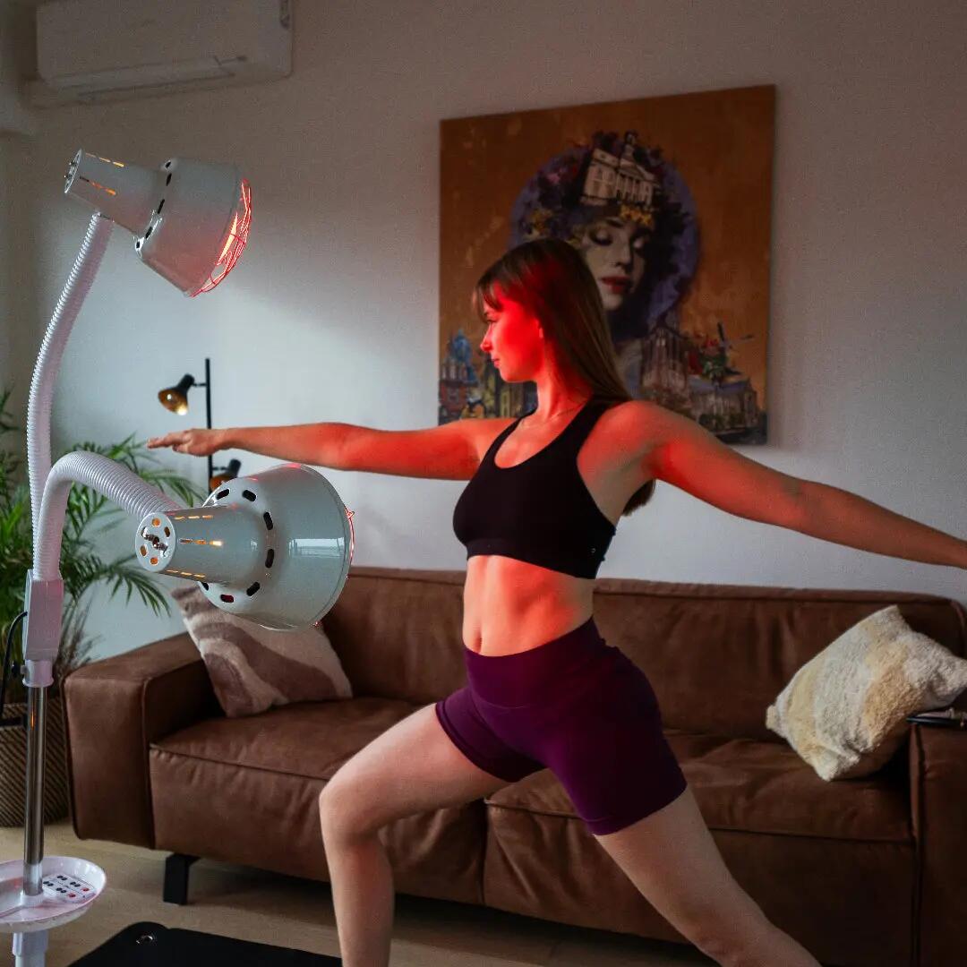 Lampada a infrarossi fitness 550 W doppia testa 2/5