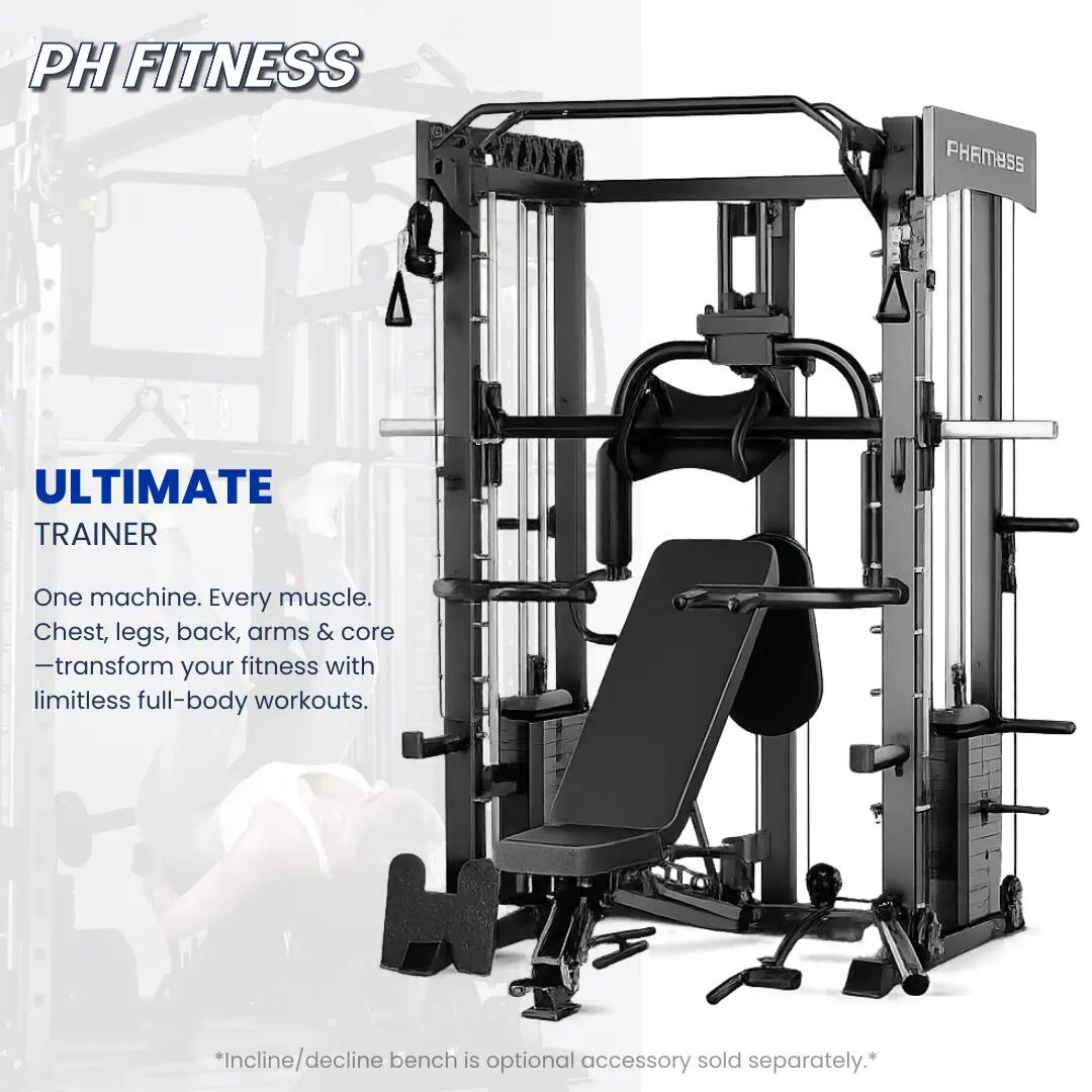Estação de musculação com máquina Smith e cabo duplo – 160 kg 7/9