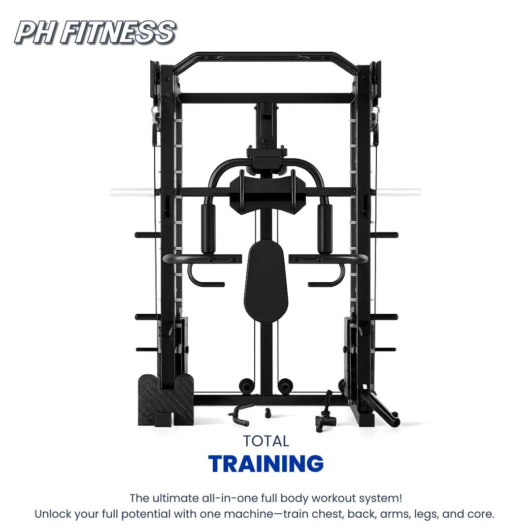 Estação de musculação com máquina Smith e cabo duplo – 160 kg 3/9