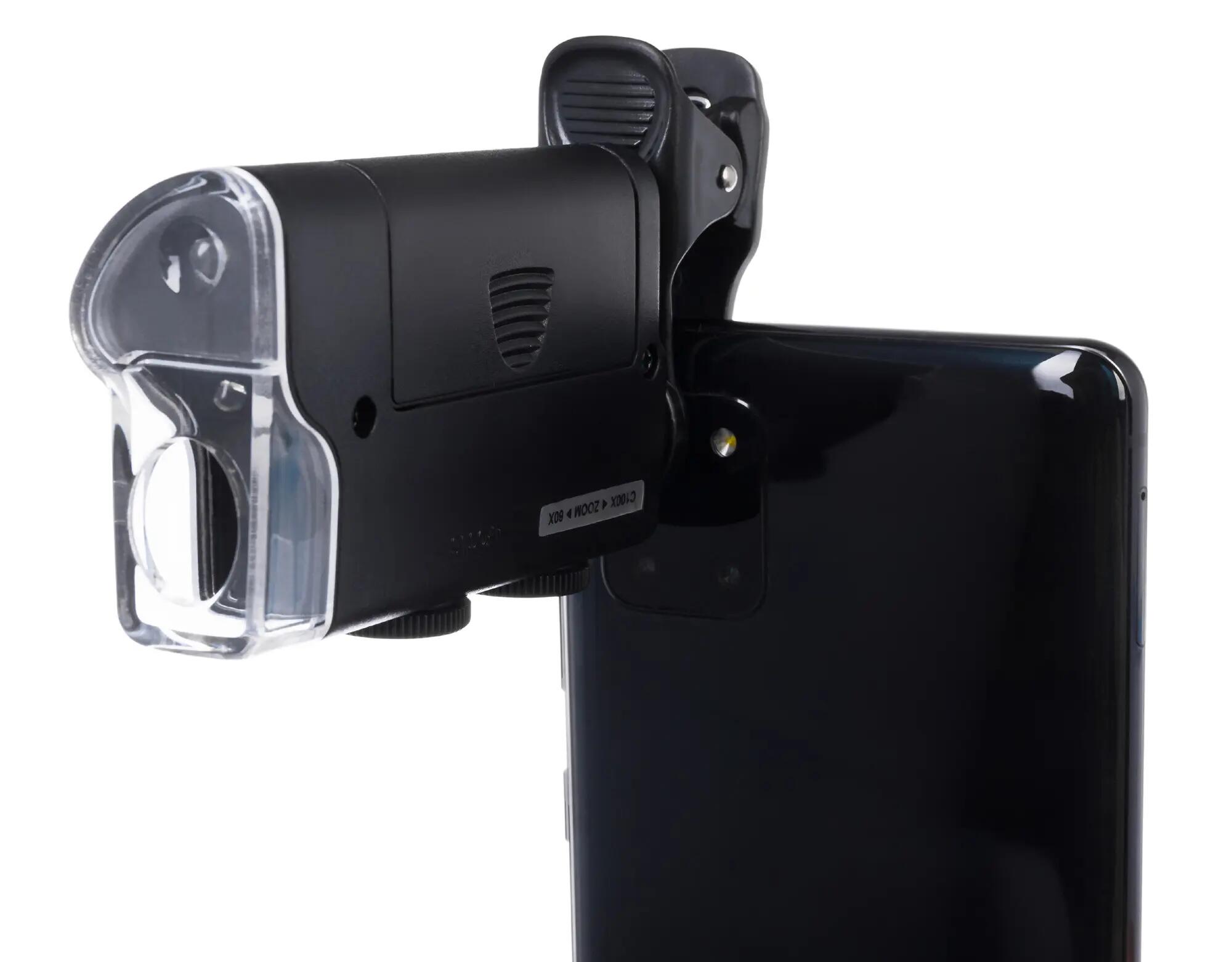 Microscopio de bolsillo - LED y UV - 60-100x - ZC10 - Negro 4/6