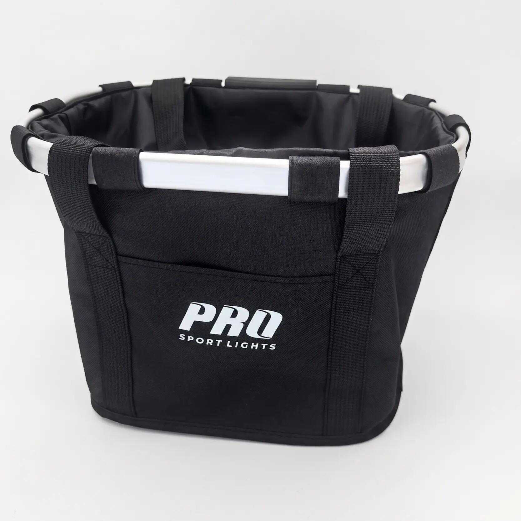 Cesta delantera para bicicleta de 16 litros negra desmontable 7/7