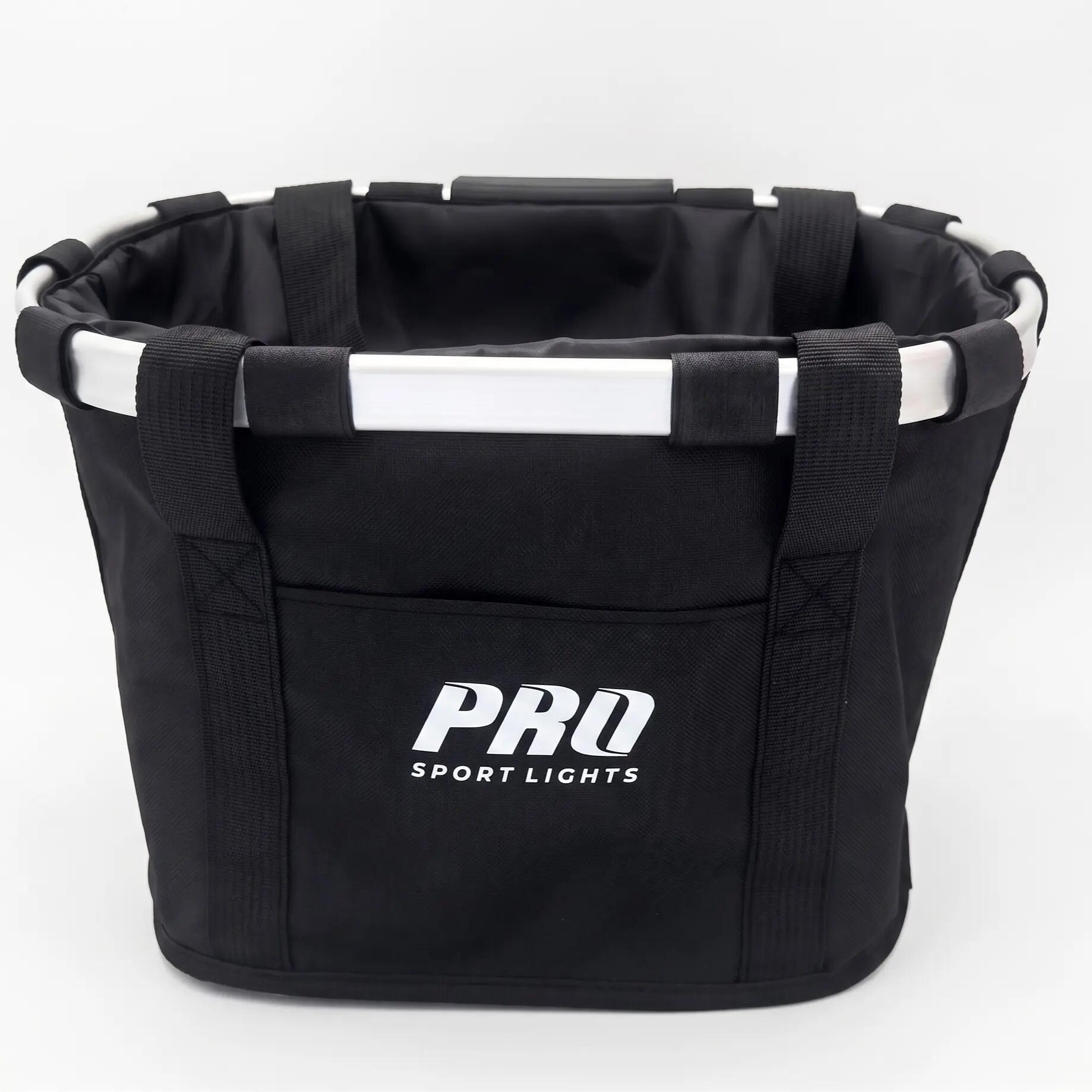 Cesta delantera para bicicleta de 16 litros negra desmontable 6/7