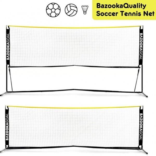 BAZOOKAGOAL Soccer Tennis Net Extendable 6.5x3.5ft