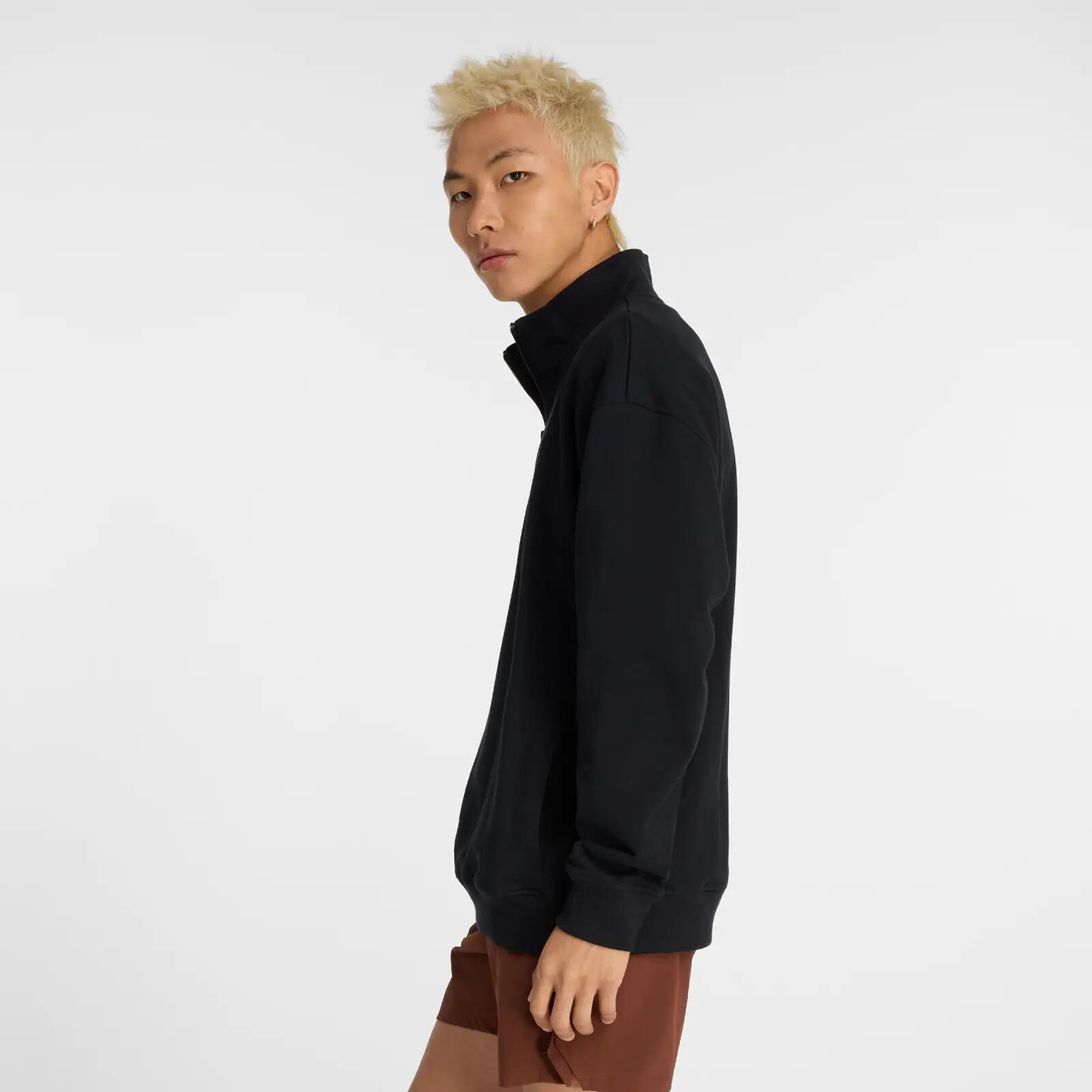 1282 New Balance Athletics Felpa 1/2 Zip Uomo Unisex Nero 7/7