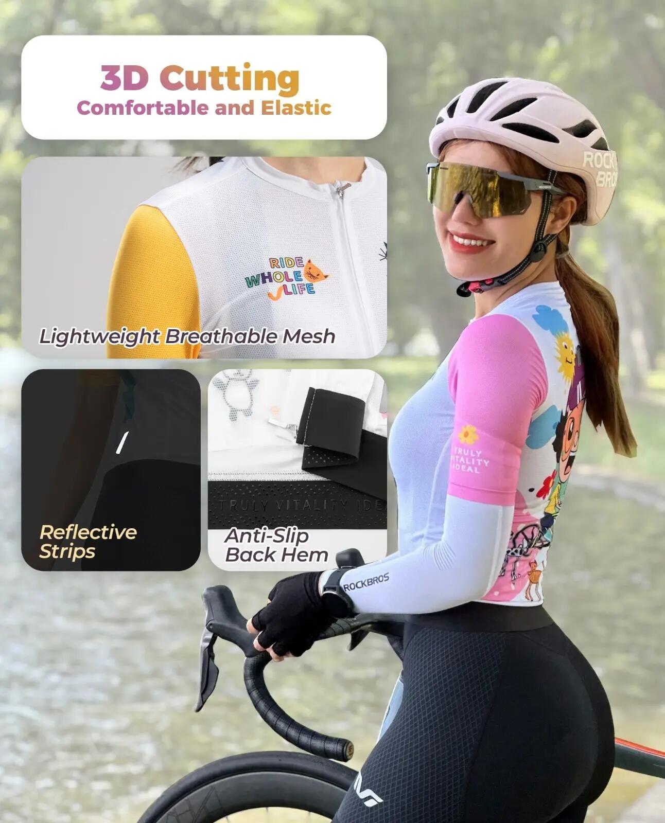 TVI Maillot de cyclisme à manches courtes pour femme 3/8