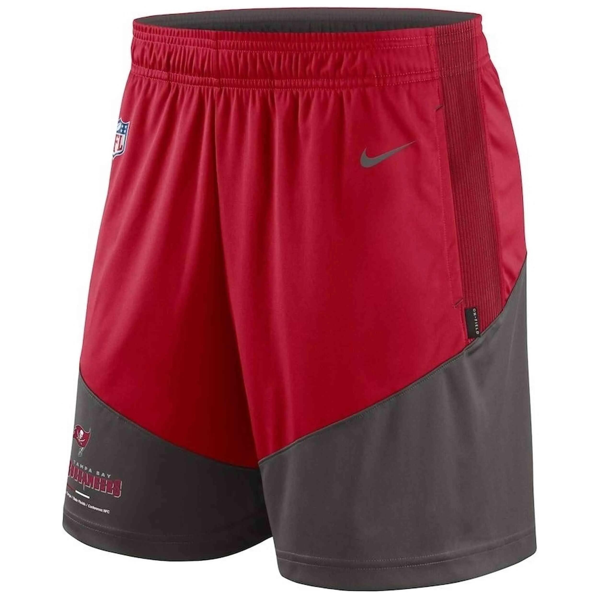 Pantalon corto Nike modelo Red Tampa Bay Buccaneers Sideline Primary para niños 3/4