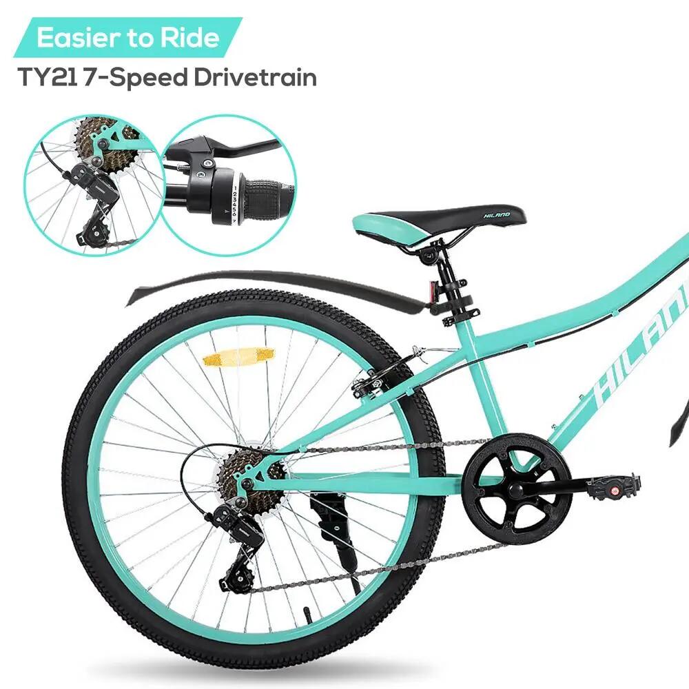 Jungen&Mädchen Rad Jugend-MTB 24 Zoll, 7 Gänge Federgabel V-Bremse Climber 6/7