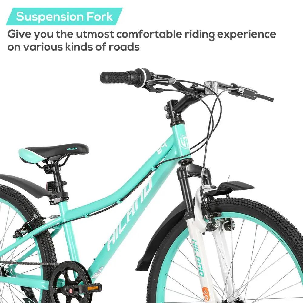 Jungen&Mädchen Rad Jugend-MTB 24 Zoll, 7 Gänge Federgabel V-Bremse Climber 5/7