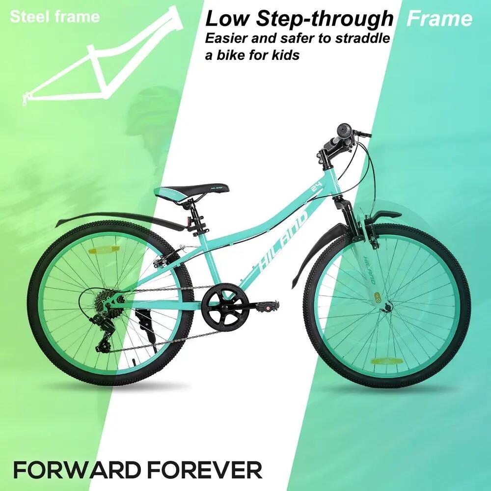 Jungen&Mädchen Rad Jugend-MTB 24 Zoll, 7 Gänge Federgabel V-Bremse Climber 2/7