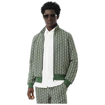 Sweat Lacoste modèle Sudadera Lacoste París Monogram Full Zip verde pour unisexe