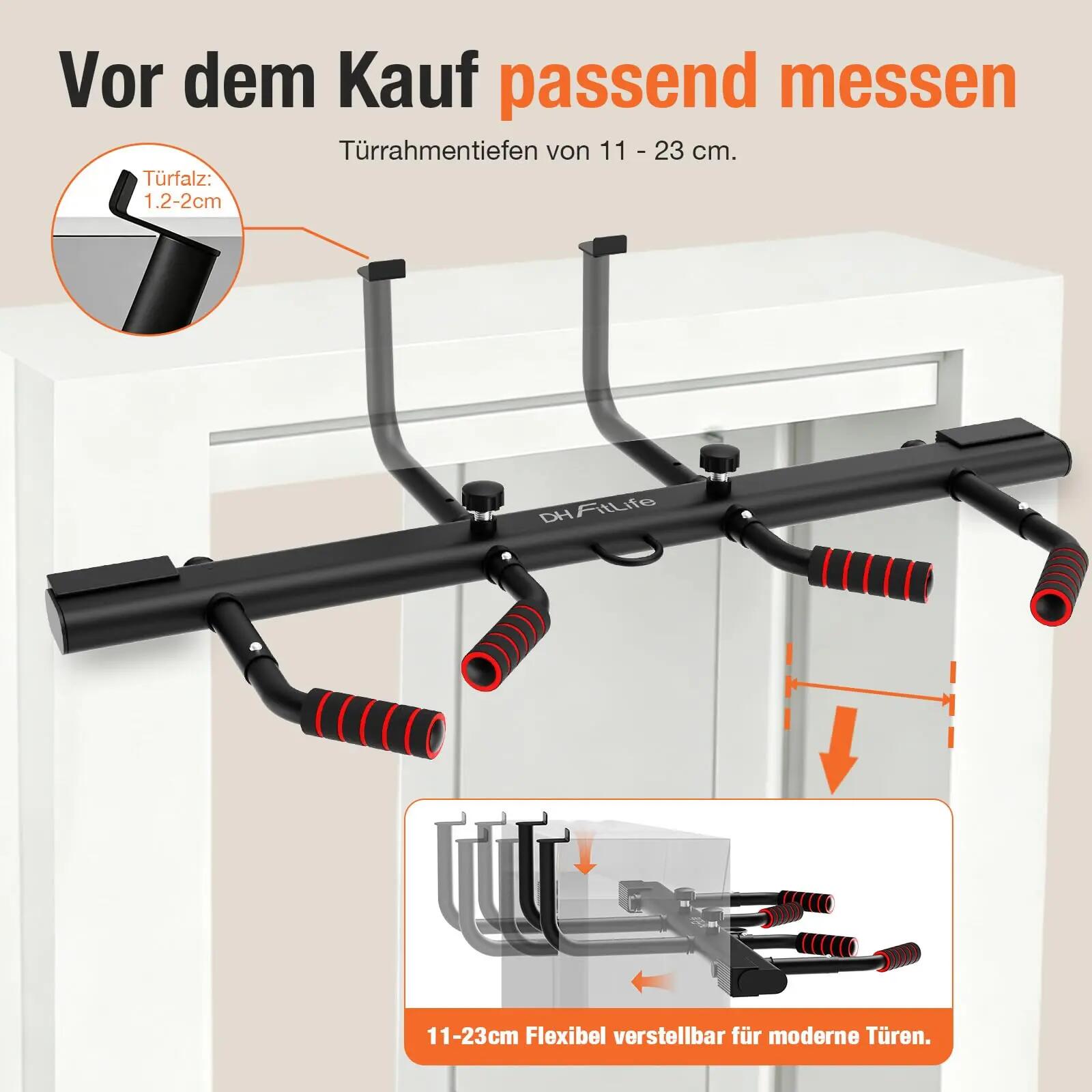 Klimmzugstange Türrahmen ohne Schrauben, 4 Handgriffe, bis 200kg 6/8