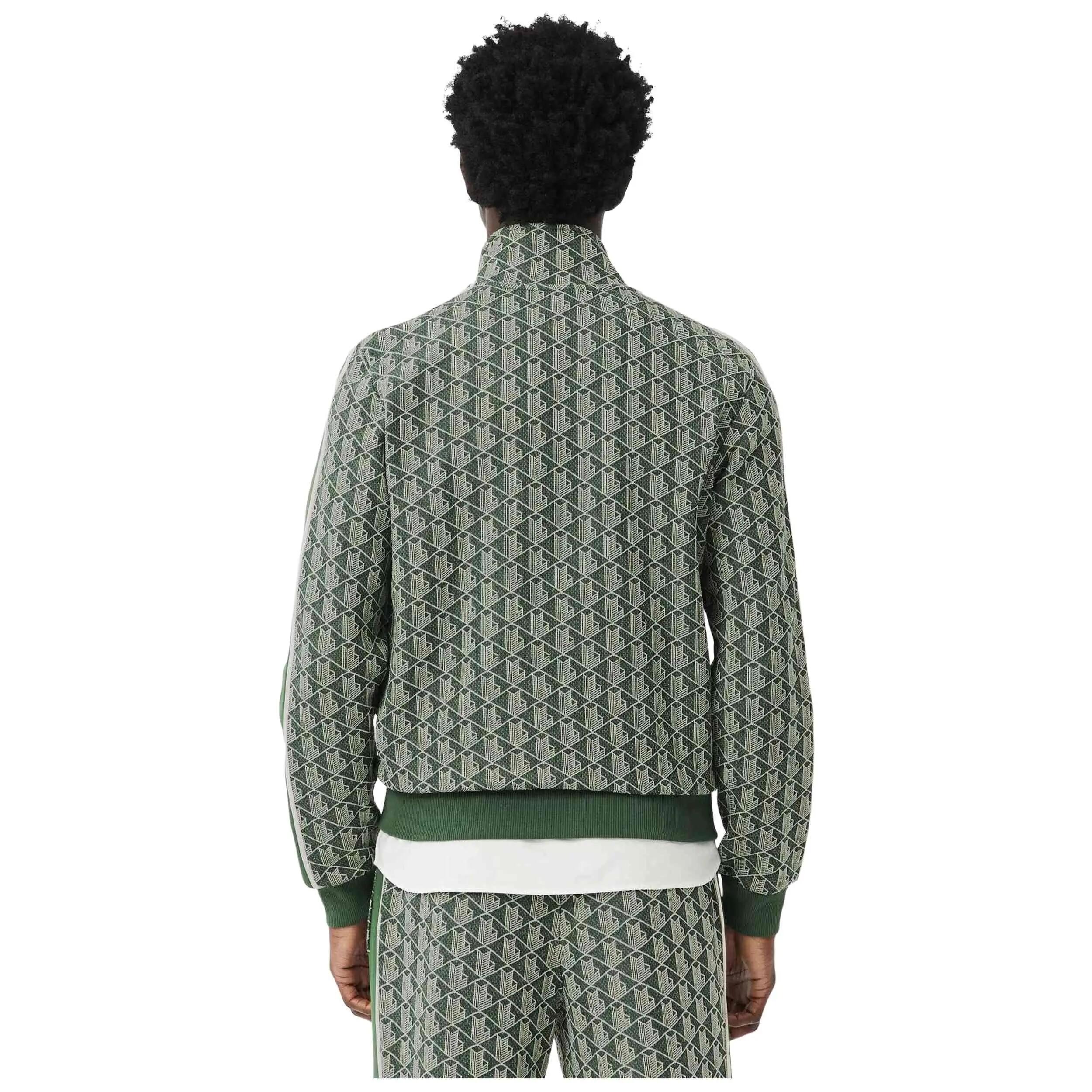 Felpa Lacoste modello Sudadera Lacoste París Monogram Full Zip verde per unisex 2/5