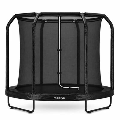 Mooiys kinder trampoline 244cm - met veiligheidsnet en ladder - zwart