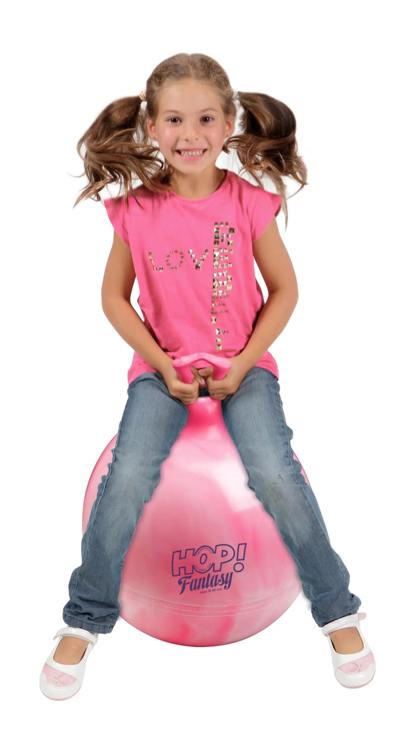 Gymnic Hop Fantasy Palla per saltare con maniglia Ø 45 cm rosa 2/5