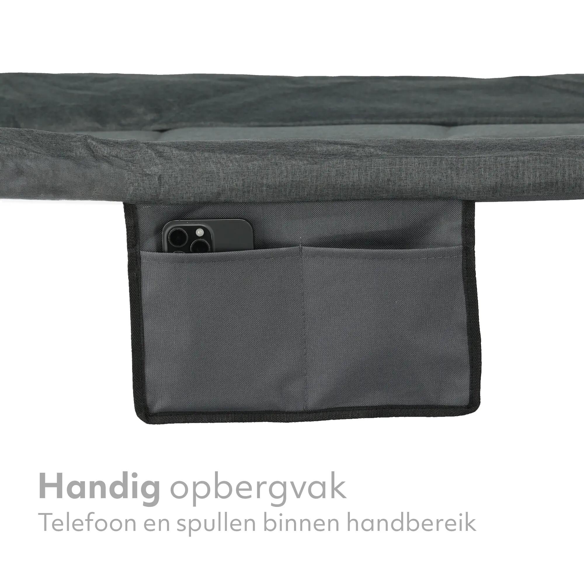 Mooiys Opvouwbaar Veldbed 1 persoons - Verstelbare Rugleuning - Grijs 3/5