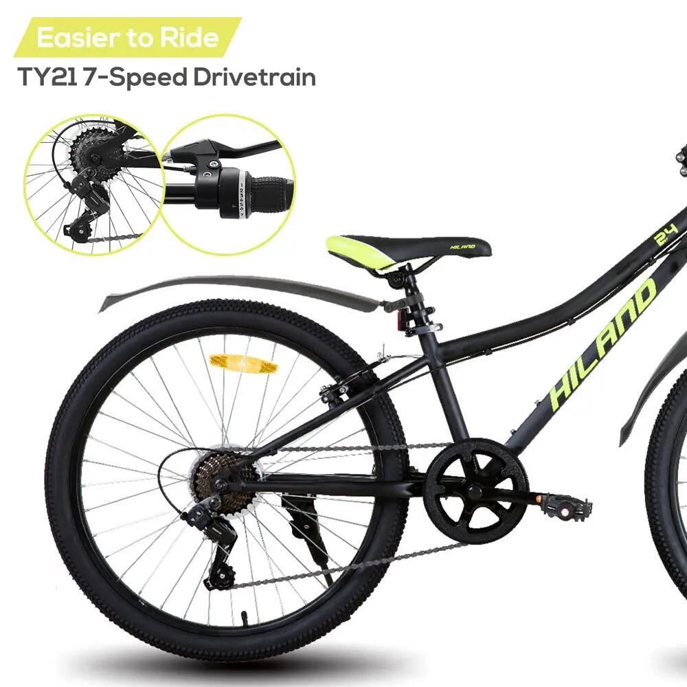 Jungen&Mädchen Rad Jugend-MTB 24 Zoll, 7 Gänge Federgabel V-Bremse Climber 6/7