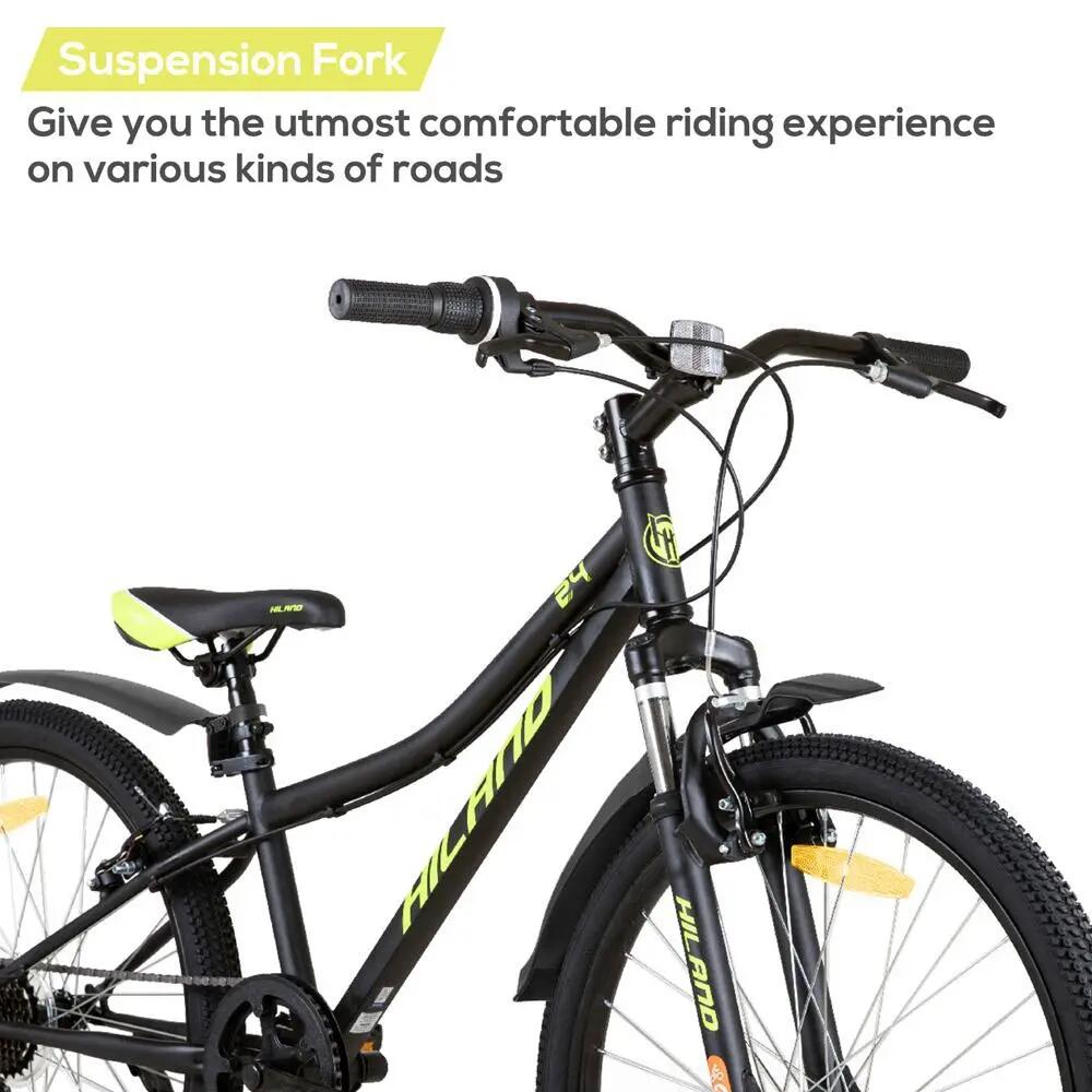 Jungen&Mädchen Rad Jugend-MTB 24 Zoll, 7 Gänge Federgabel V-Bremse Climber 5/7