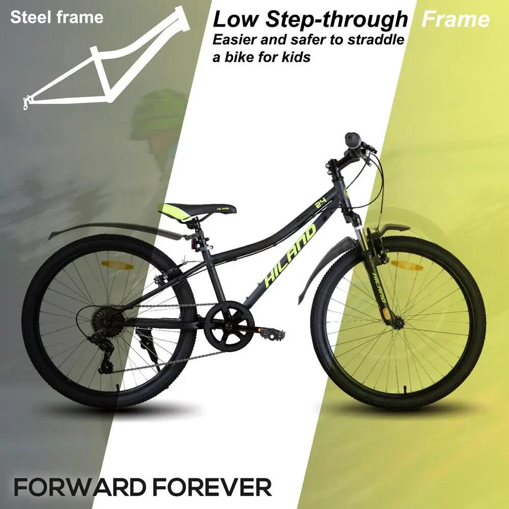 Jungen&Mädchen Rad Jugend-MTB 24 Zoll, 7 Gänge Federgabel V-Bremse Climber 2/7