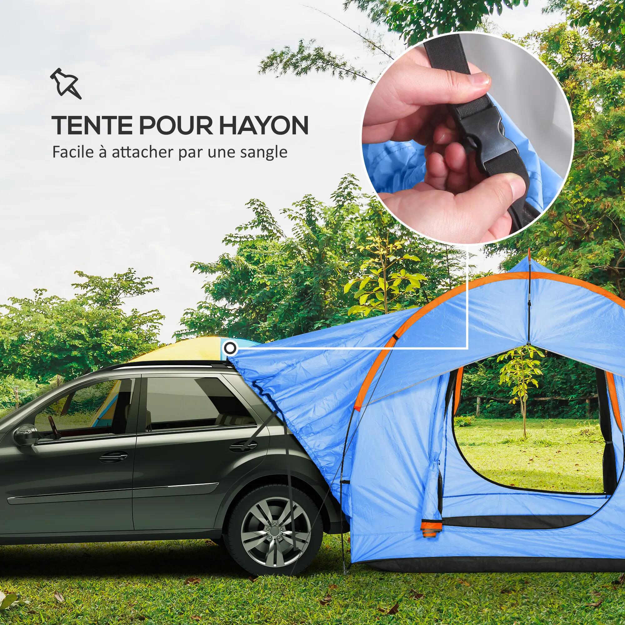 Tente de hayon SUV camping - Camping - Tunnel 5-6 places - 3 portes - Bleu 6/6