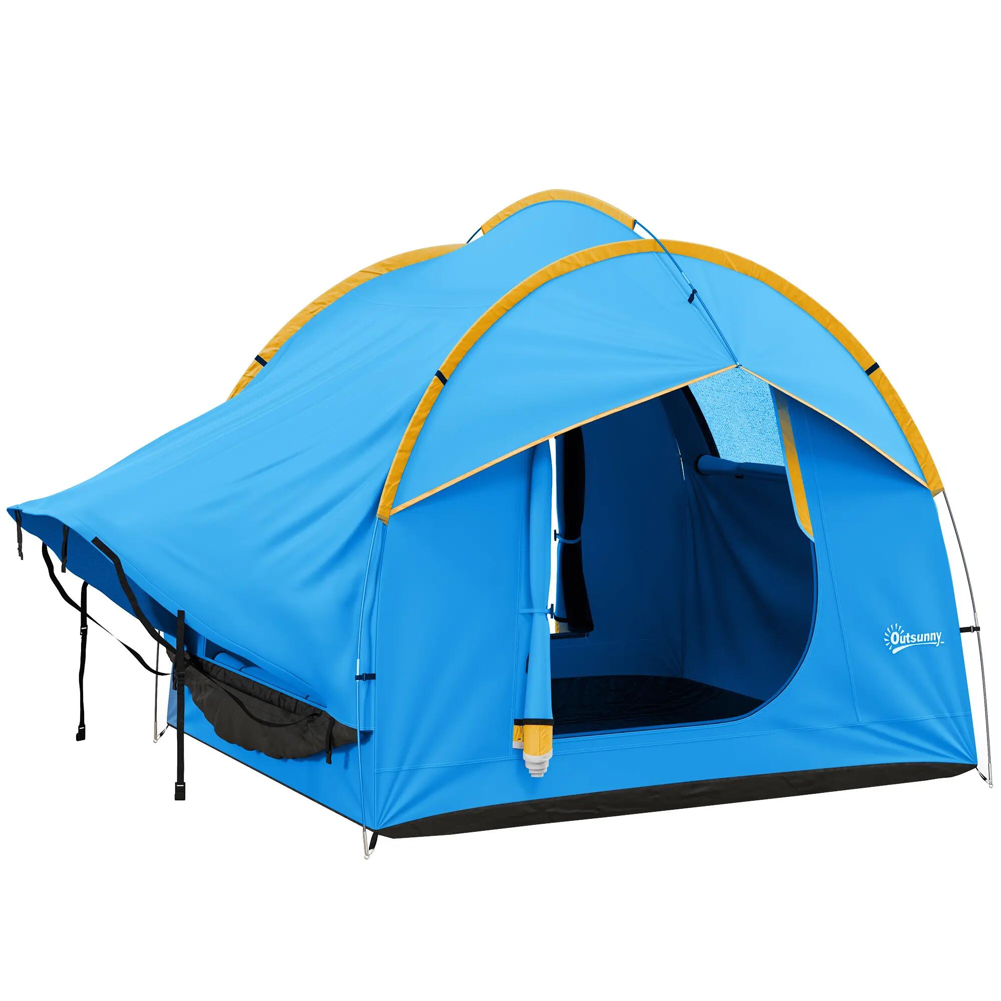 Tente de hayon SUV camping - Camping - Tunnel 5-6 places - 3 portes - Bleu 2/6