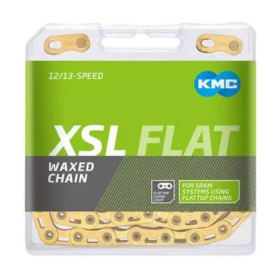 KMC X Flat SL Pre-Waxed SRAM 12/13x Chain Gold 12,13 Speed