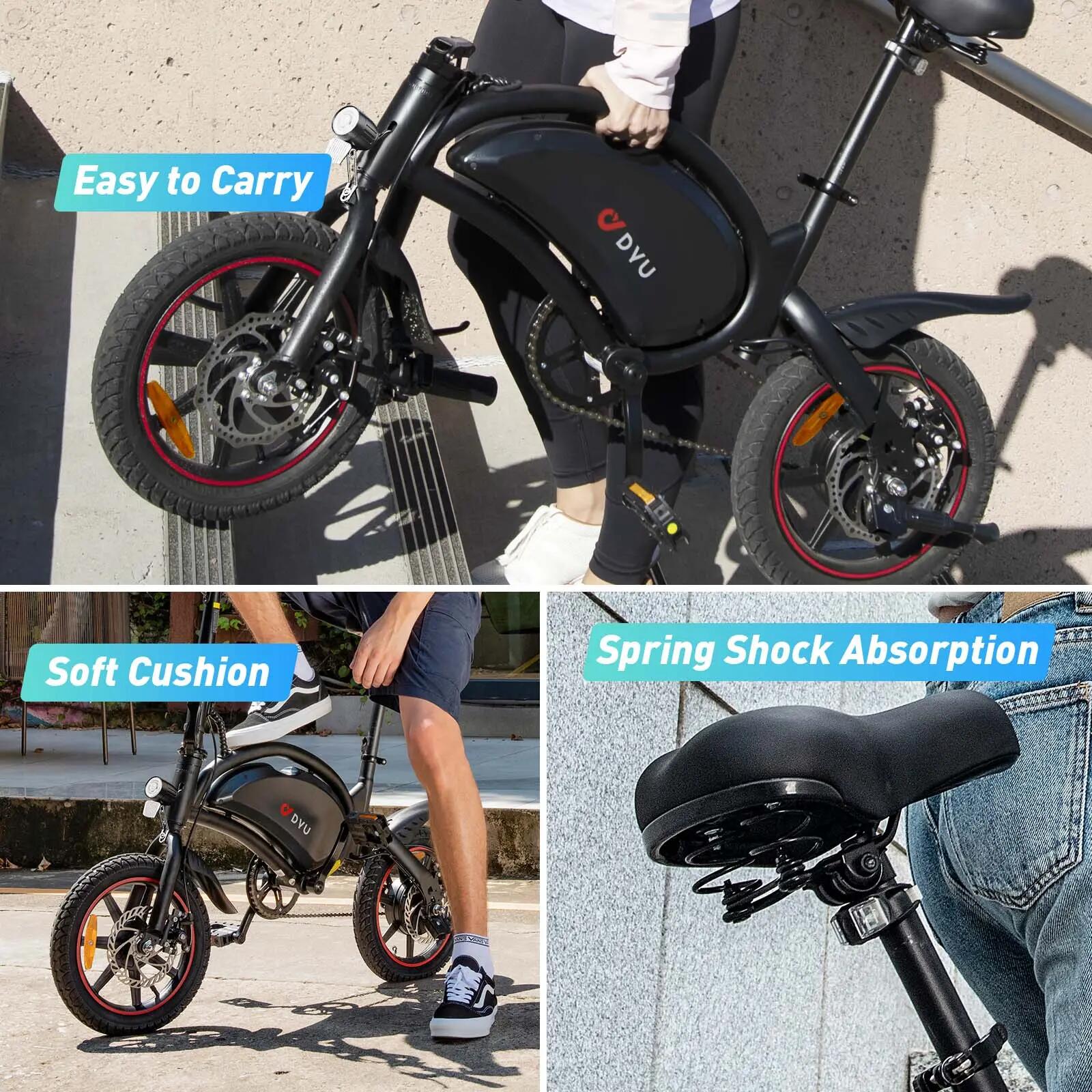 DYU D3S 14" opvouwbare elektrische fiets – alleen met trapondersteuning 7/7