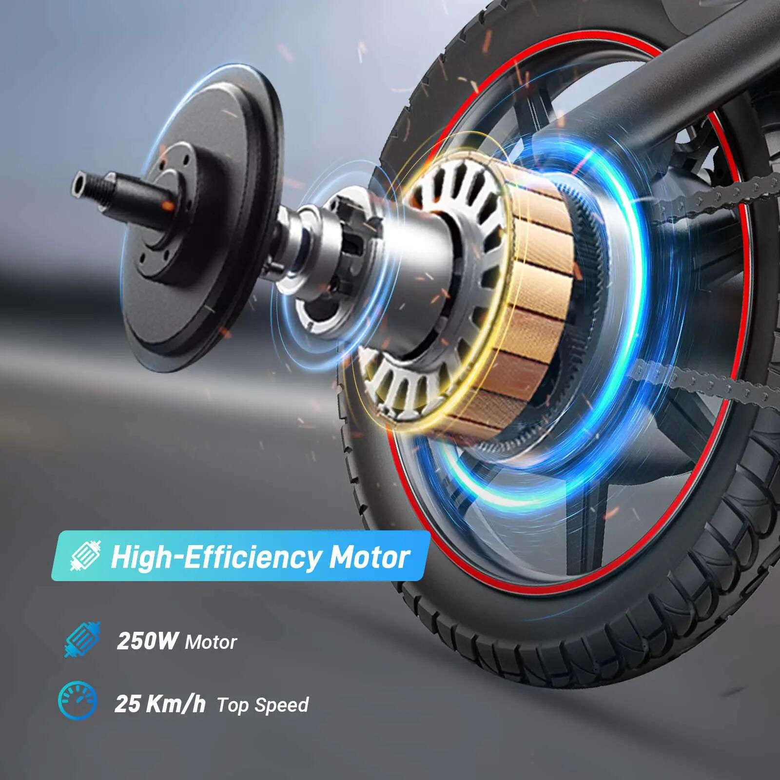 DYU D3S 14" opvouwbare elektrische fiets – alleen met trapondersteuning 4/7