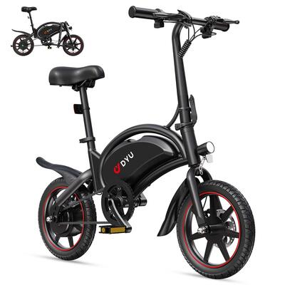 Dyu d3s vouwbare elektrische fiets, 14inch banden, 36v 10ah accu
