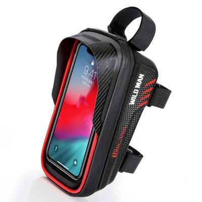 Fietstas voor frame met waterdichte telefoonhouder wild man