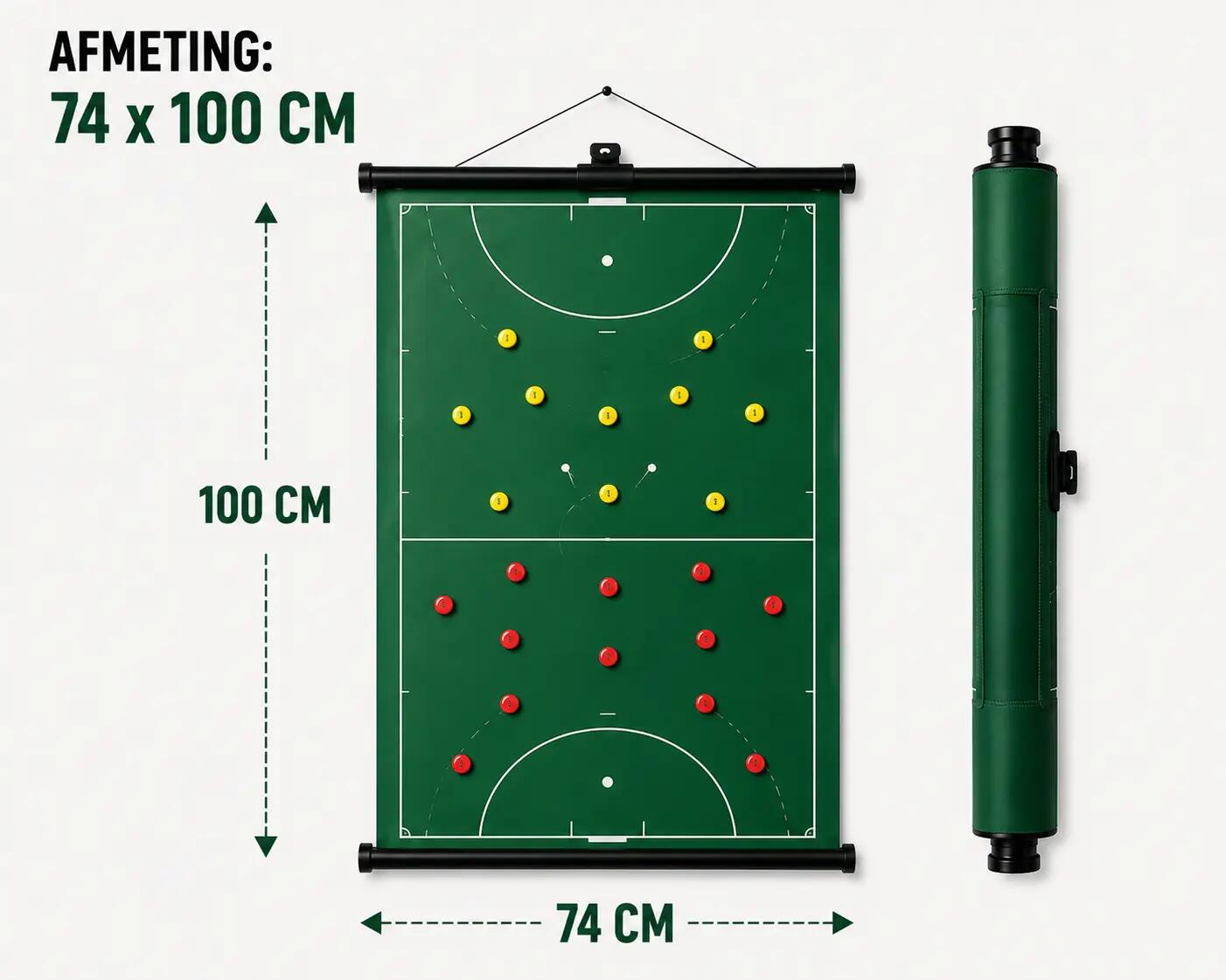 Sportec Oprolbaar magnetisch coachbord - 74 x 100 cm - Hockey 5/5