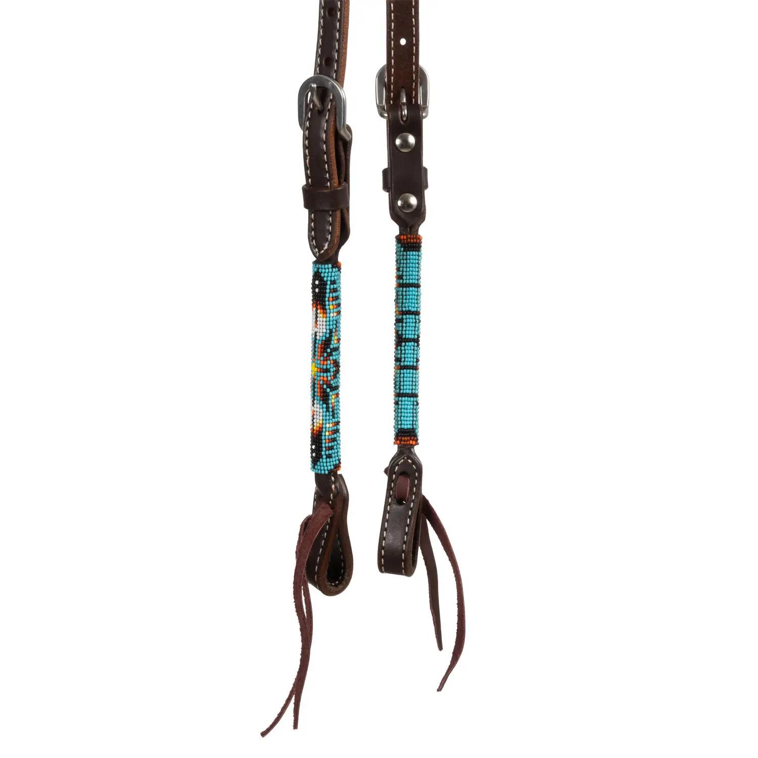 Bridon western navajo sky à une oreille perlé huilé 5/5
