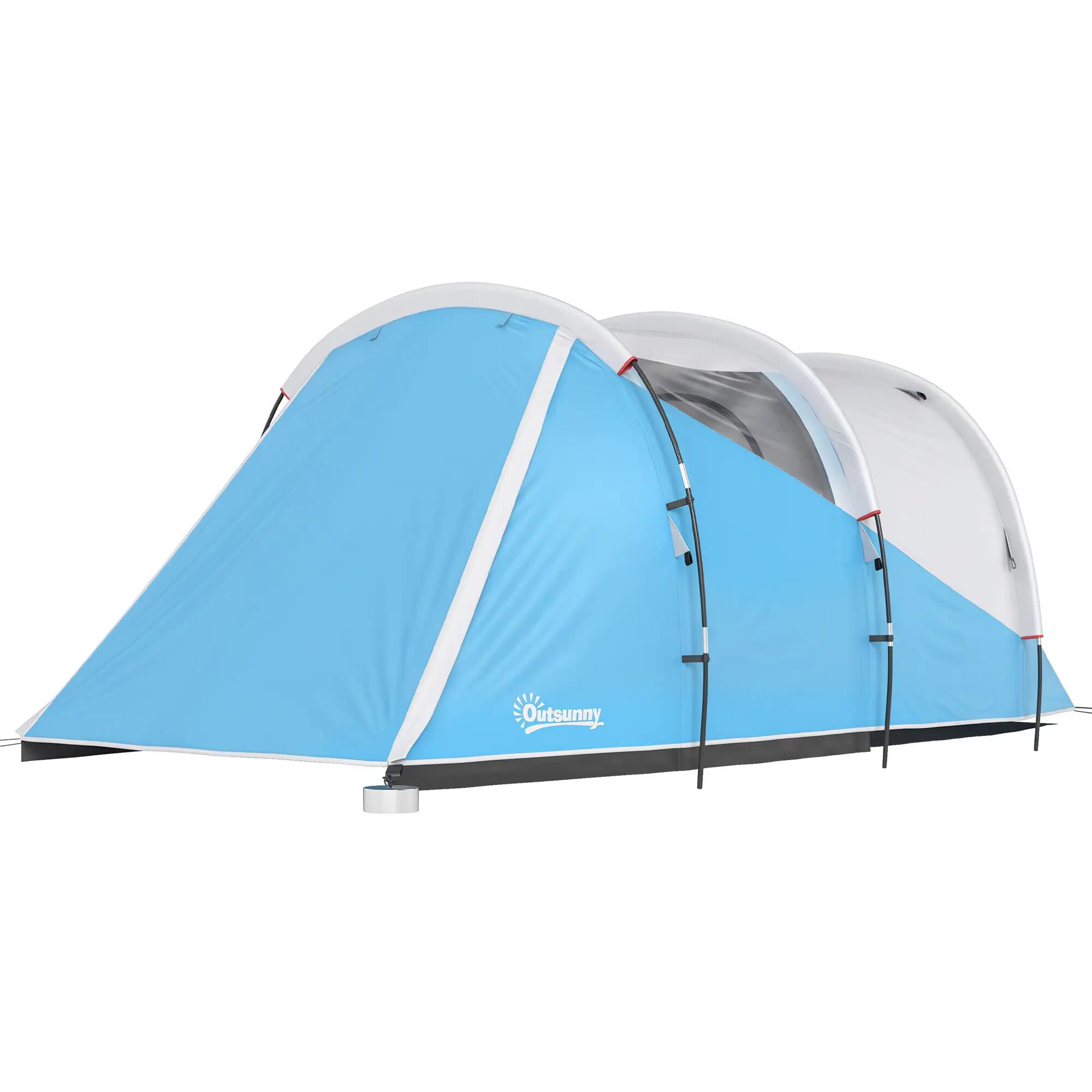 Tente tunnel - Camping - 3 places, imperméable 3000 mm - Bleu 2/6
