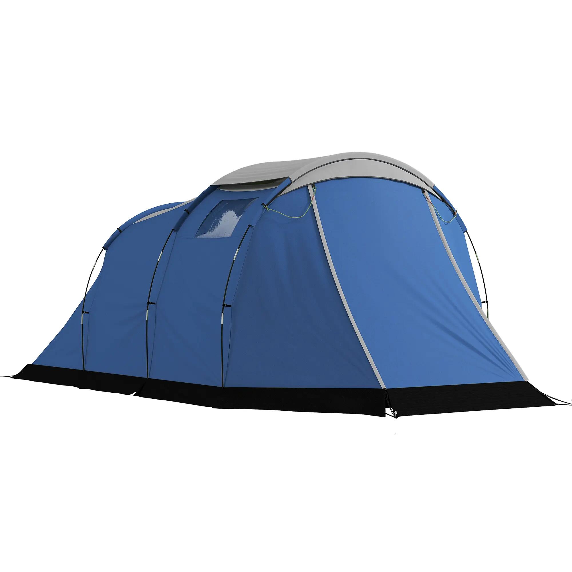 Tente tunnel - Camping - 4 pers - Double couche - Bleu foncé 2/6