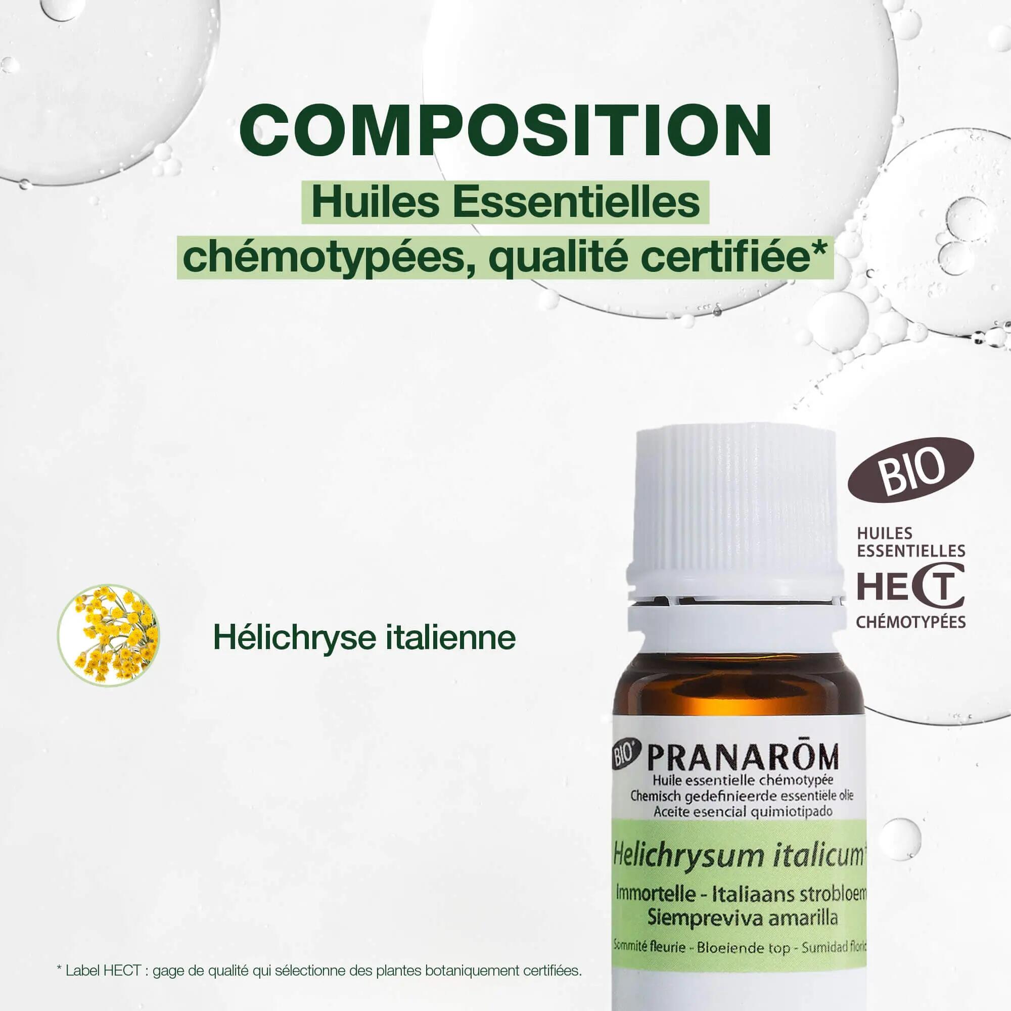 Huile Essentielle d'Immortelle - Soin cutané, circulation - Bio 3/4
