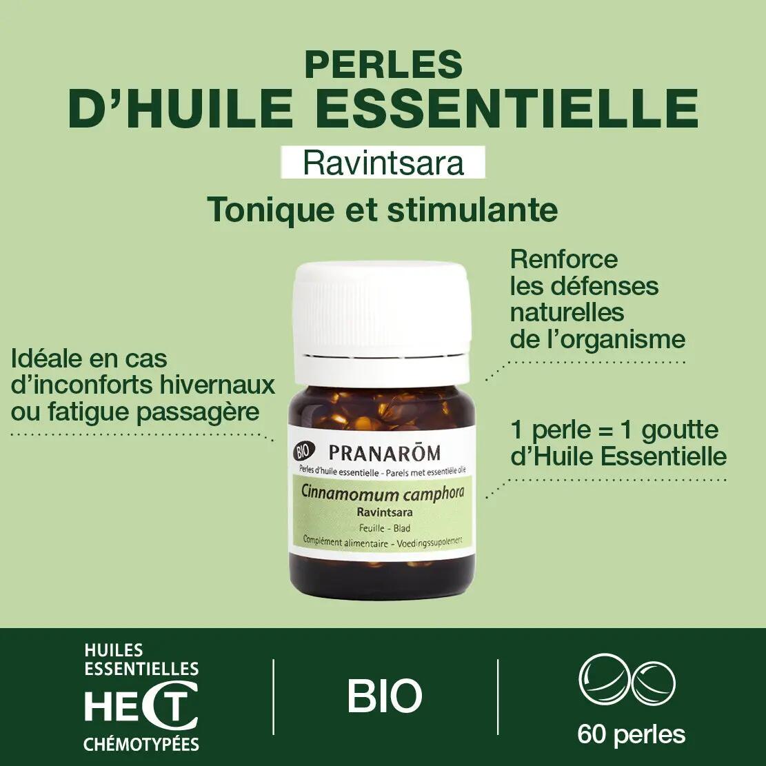Perles d'huile essentielle de Ravintsara - Complément oral BIO - 60 perles 5/5