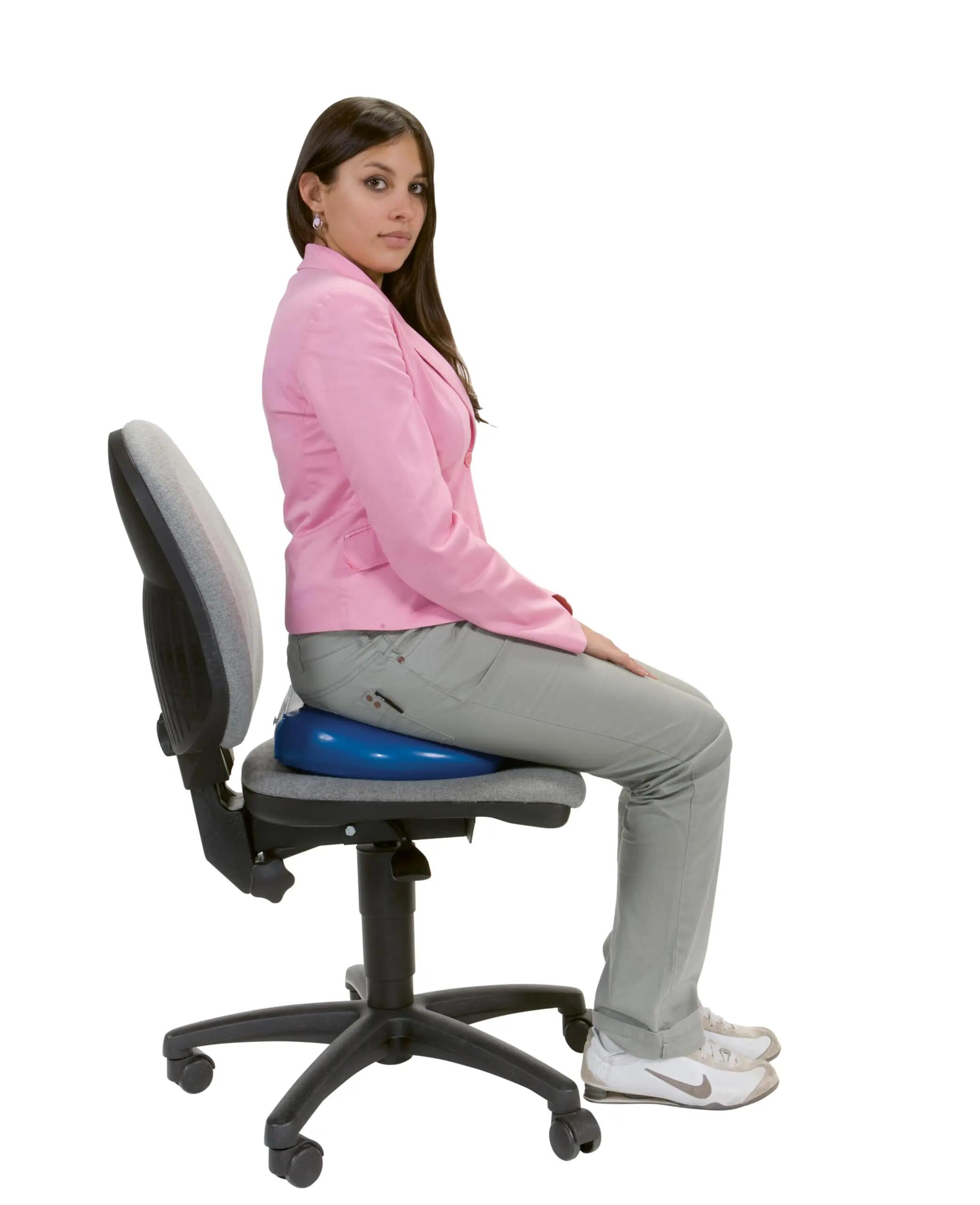 Gymnic Sit On Air Cuscino posturale doppia funzione blu postura e relax gambe 2/8