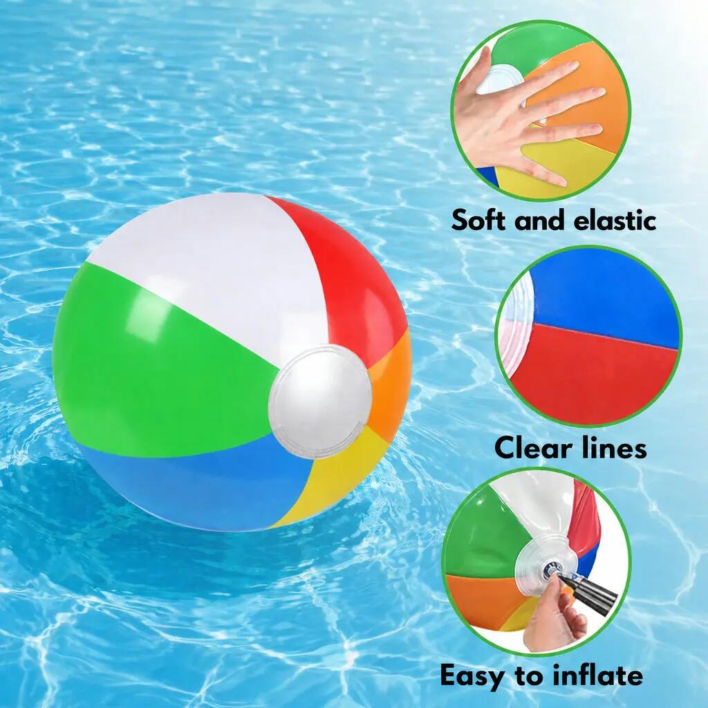 Zestaw piłek plażowych 6 elementów, nadmuchiwany PVC 5/6