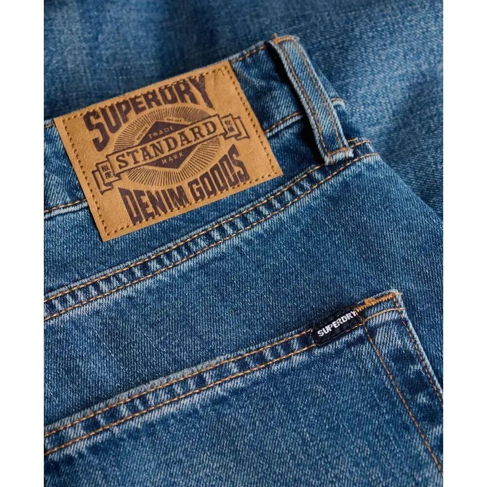 superdry Vintage Straight Shorts denim - 100% bawełna organiczna – BUCK BLUE 6/6