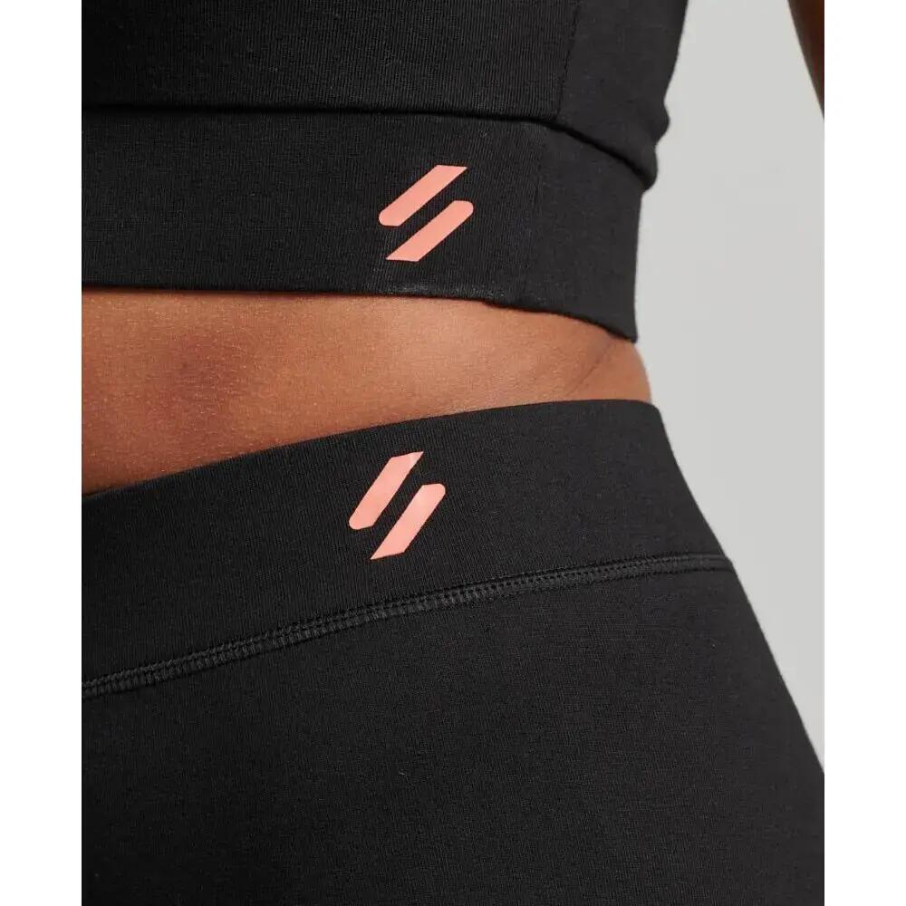 superdry Core Sports high waisted legging — Zwart/Coral – Black/Coral 5/6