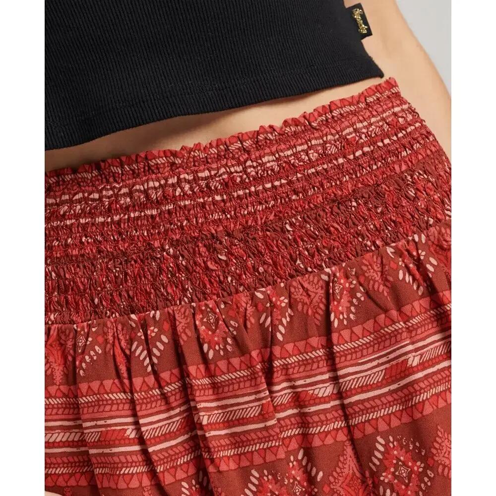 superdry Gonna Mini a Balze Vintage in Viscosa stampa Geo – Red Geo Print Mix 6/6