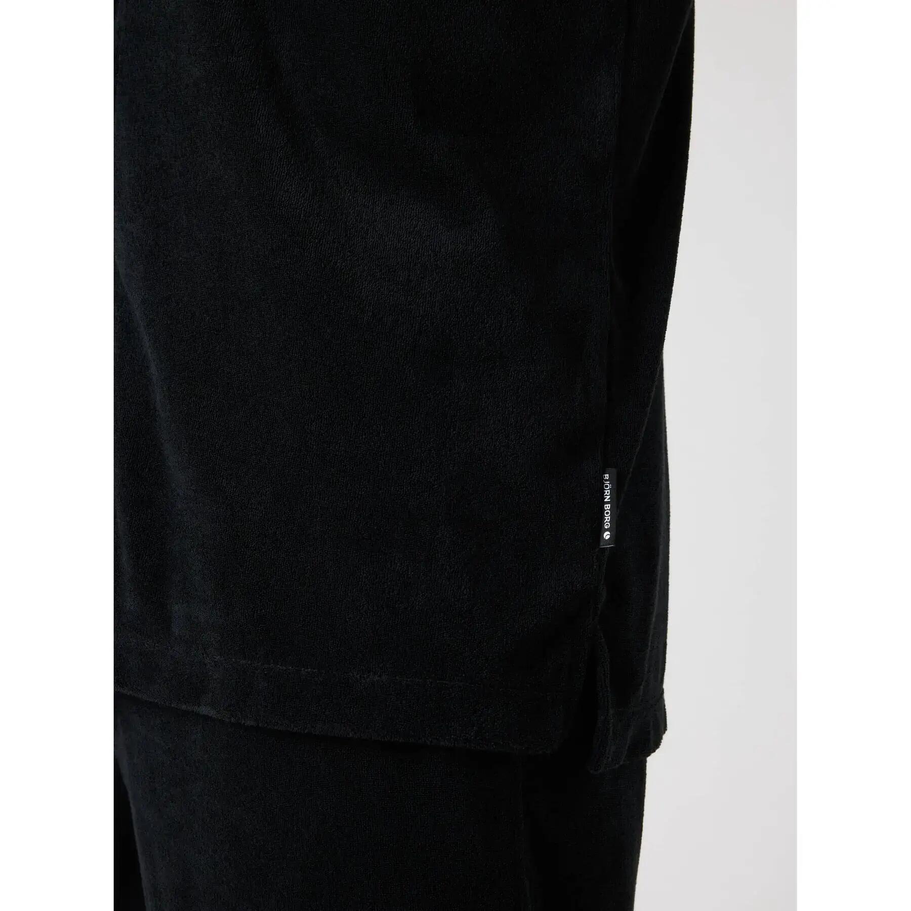 bjorn_borg BORG TOWELING POOL SHIRT in BLACK BEAUTY 4/5