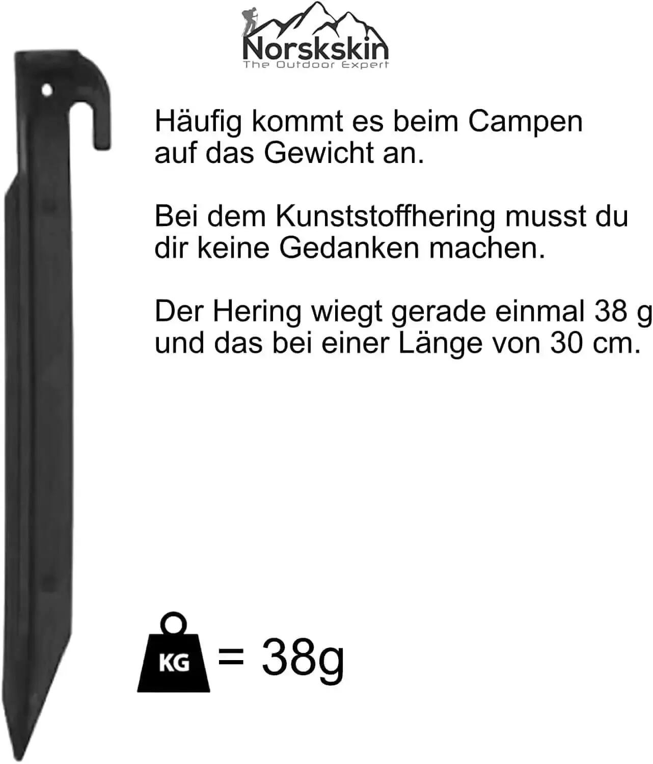 Zelt-Heringe aus Kunststoff 30 cm. 5 Stück Schwarz Heringe Erdnägel 7/7