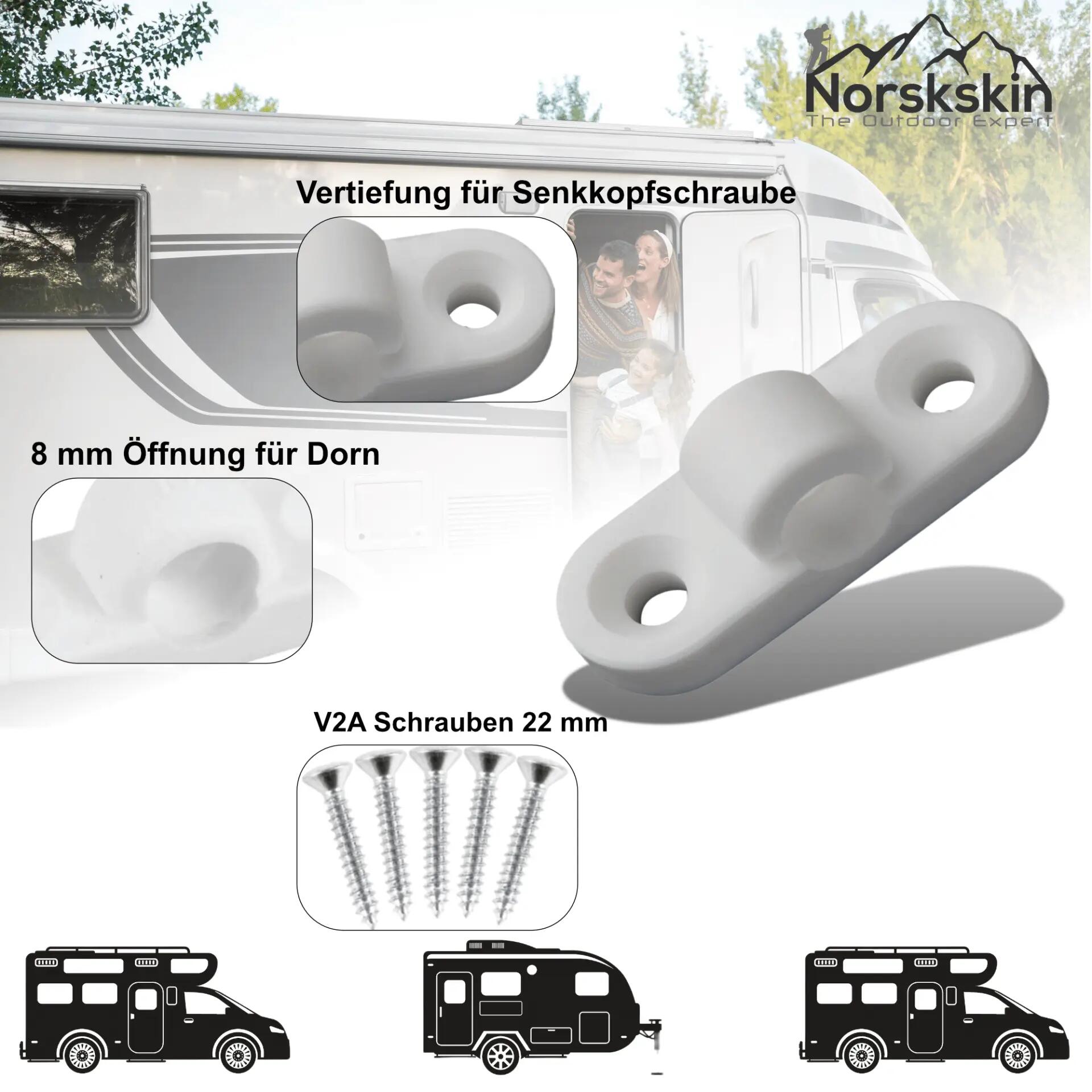 Vorzelt-Öse aus Kunststoff 8 mm Öse für Wohnwagen Wohnmobil 2/4