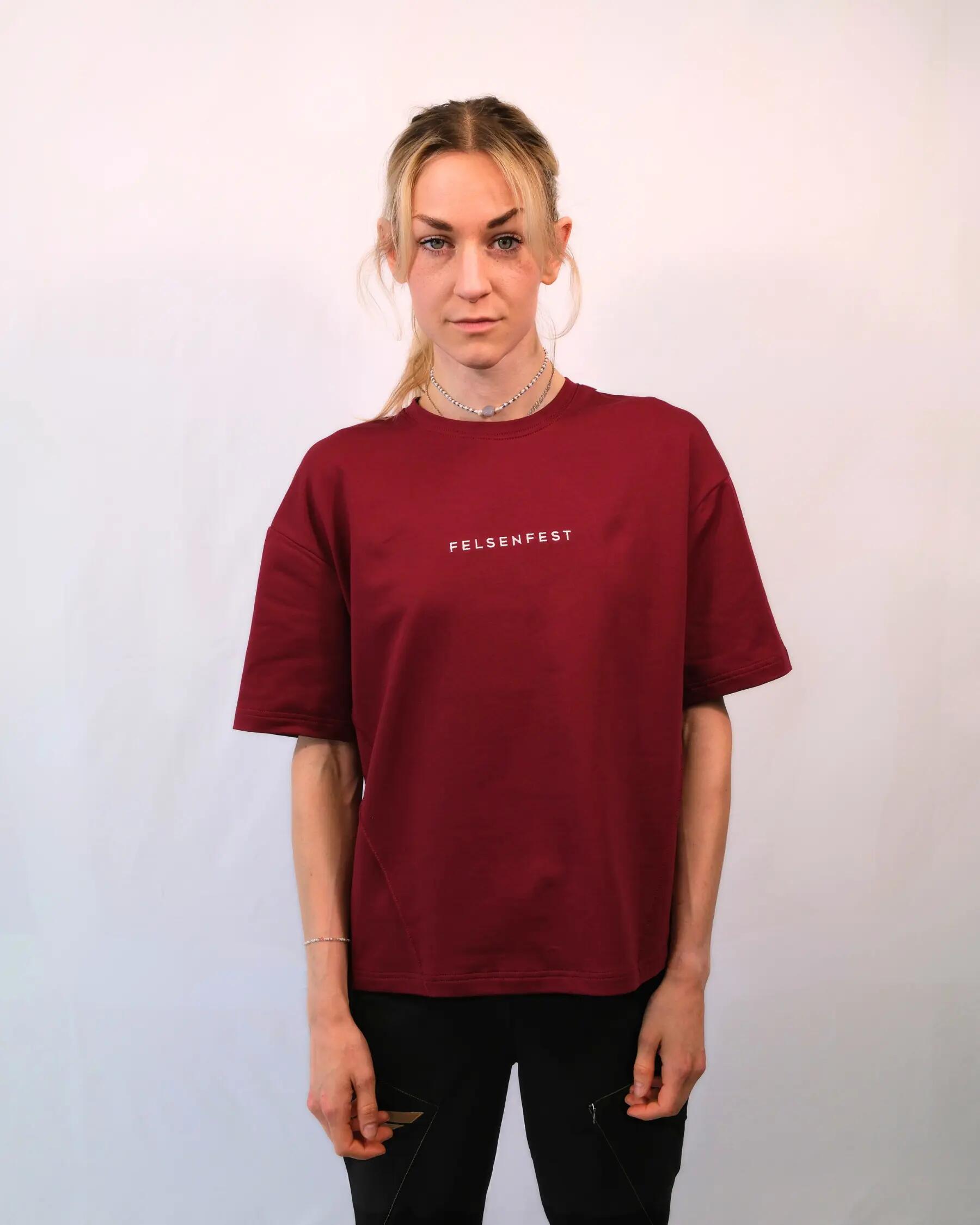 Oversized Boulder-Shirt Volumes Rubinrot 3/6