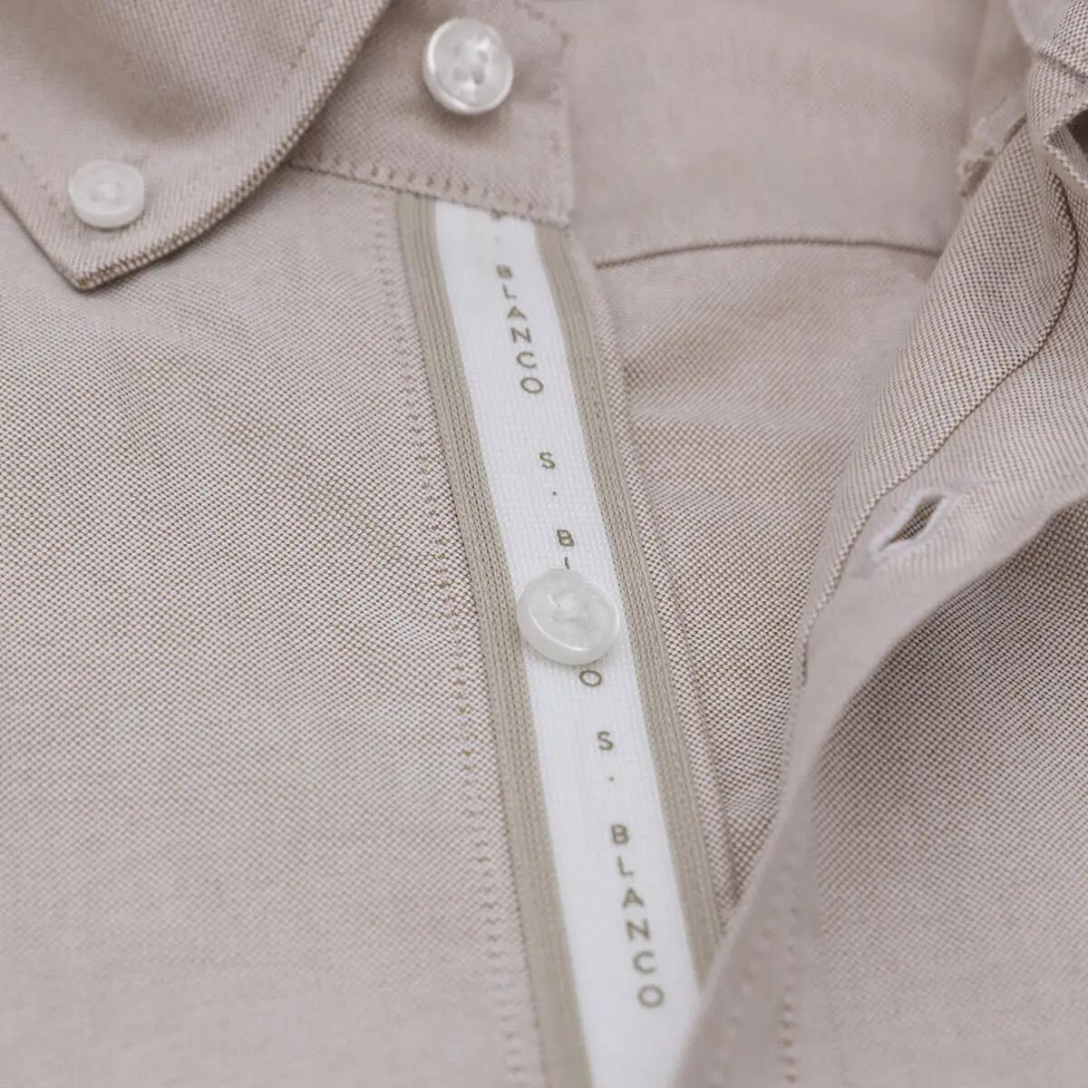 Chemise manches longues Oxford sangle SB beige 5/5