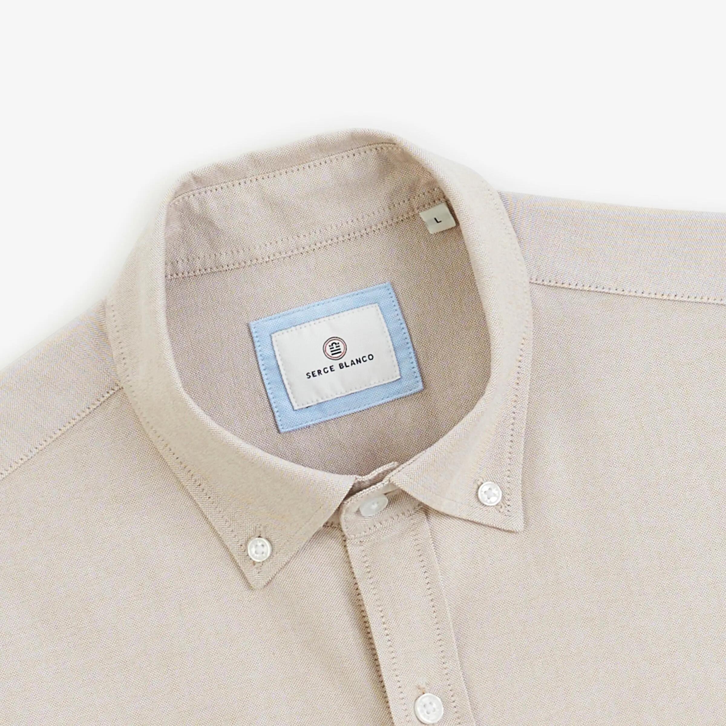 Chemise manches longues Oxford sangle SB beige 3/5