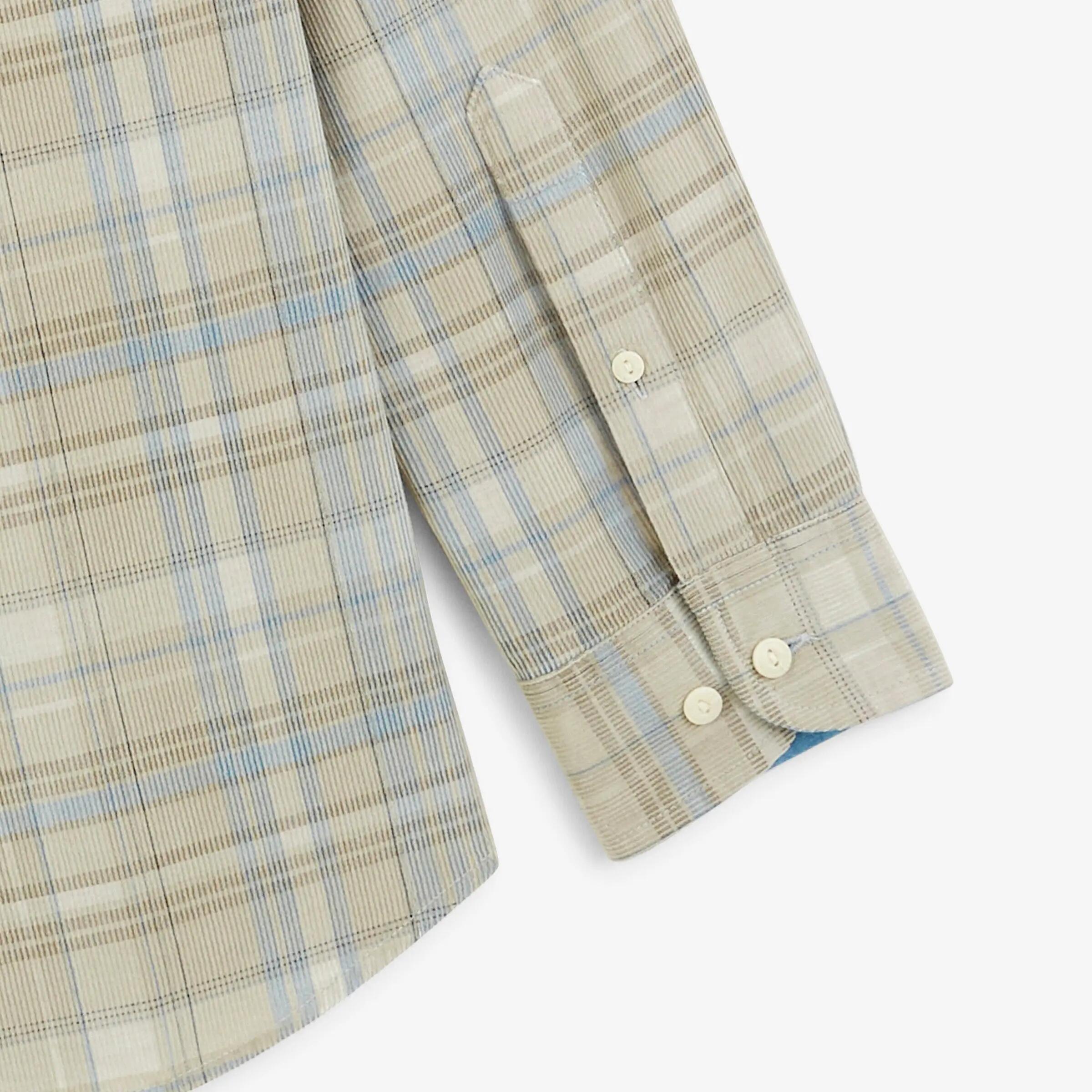 Camisa de manga larga de pana a cuadros 4/4