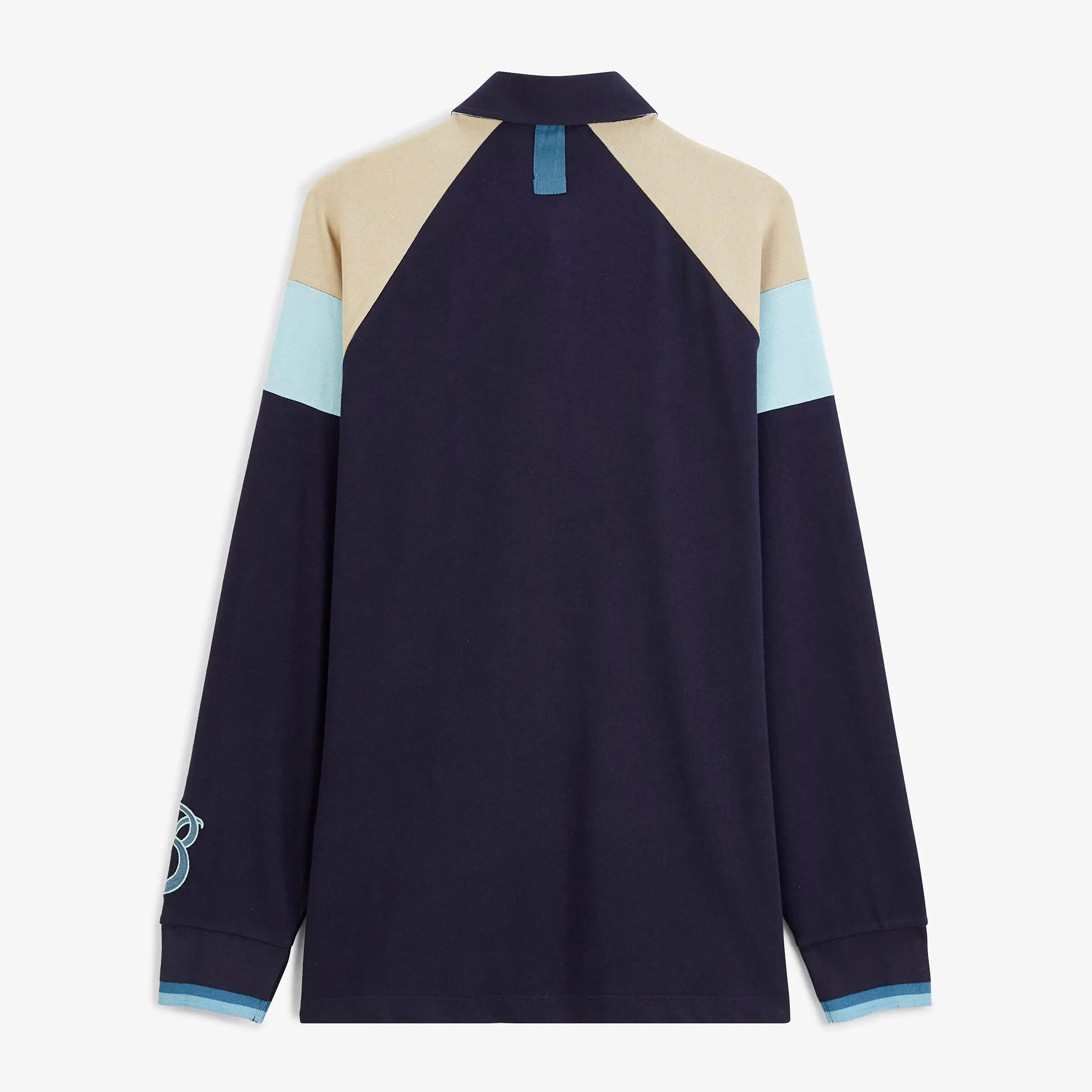 Polo de rugby de manga larga raglán tricolor 2/4