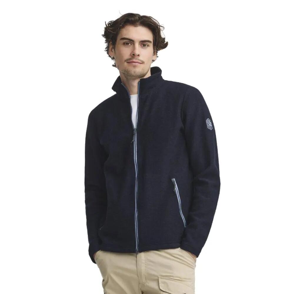 Gilet homme Louie Full Zip Navy - laine bouillie légère - Bleu 5/5