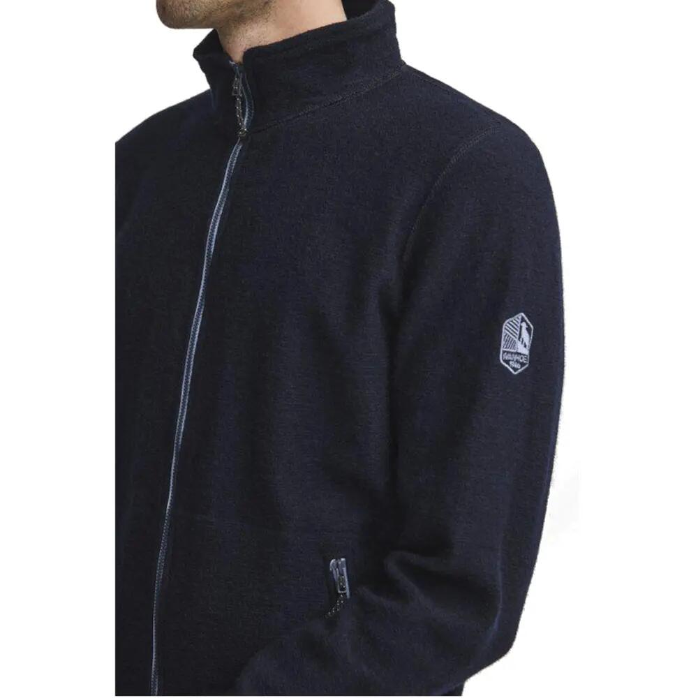 Gilet homme Louie Full Zip Navy - laine bouillie légère - Bleu 3/5